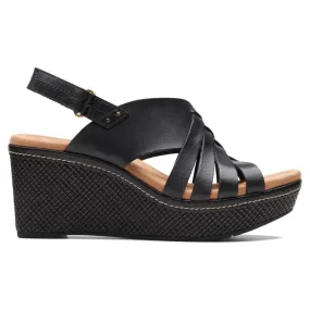 Clarks Elleri Grace Black Leather Sandal (Women's)