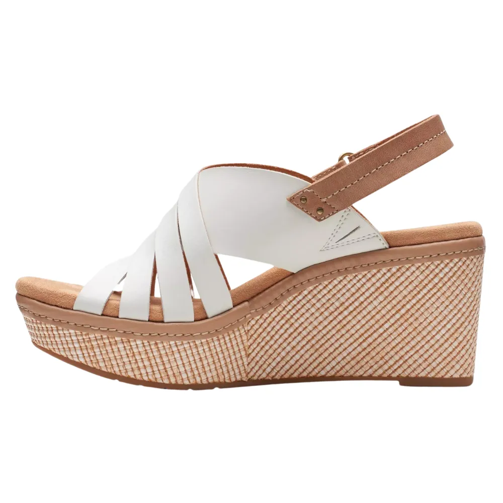 Clarks Elleri Grace White Leather Sandal (Women's)