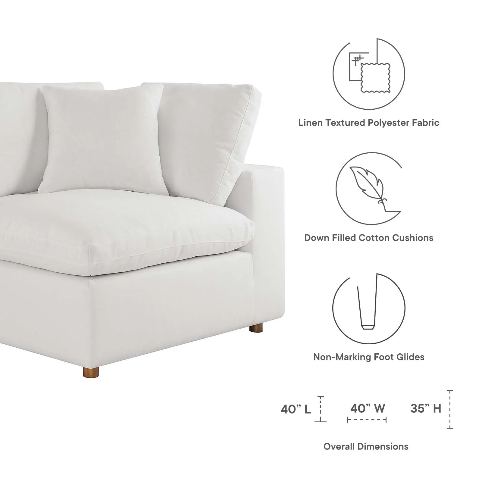 Commix Down Filled Overstuffed 6-Piece Sectional Sofa by Modway