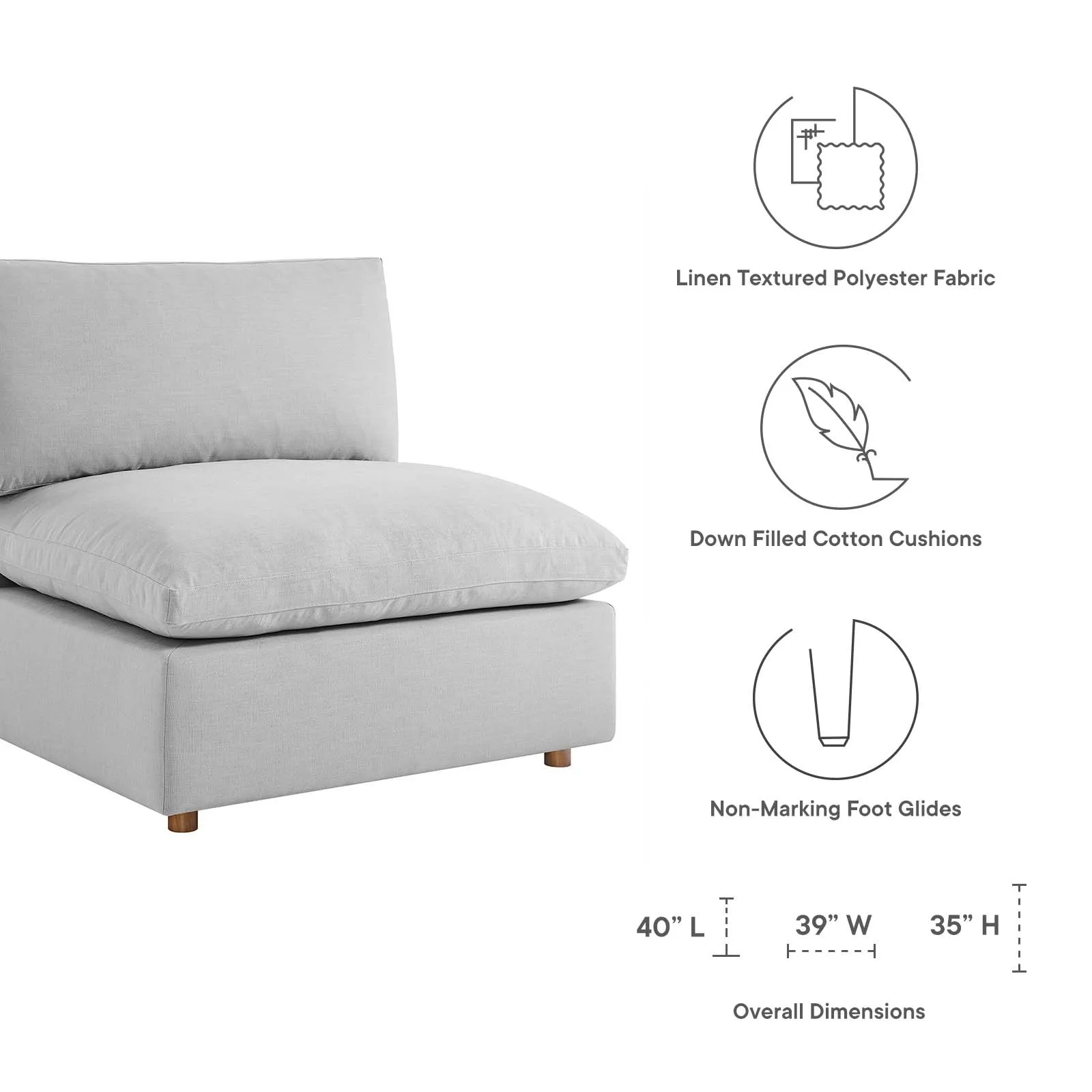 Commix Down Filled Overstuffed 6-Piece Sectional Sofa by Modway