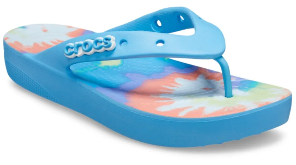 Crocs Classic Platform Tie Dye Flip Oxygen Multi