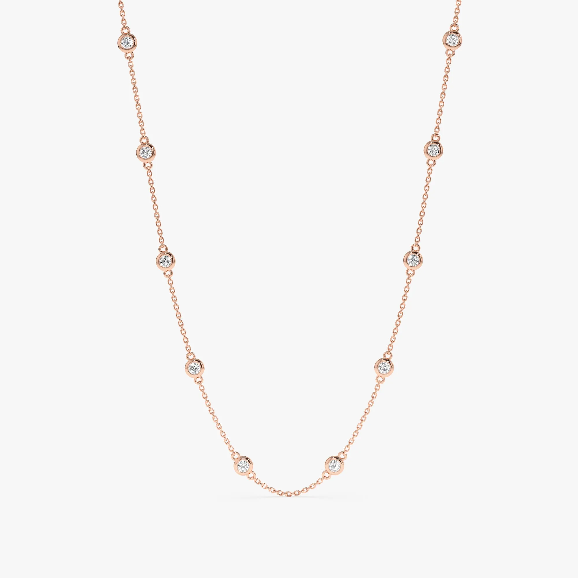 Dainty Multi Diamond By The Yard Necklace, Acacia