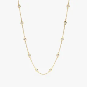 Dainty Multi Diamond By The Yard Necklace, Acacia