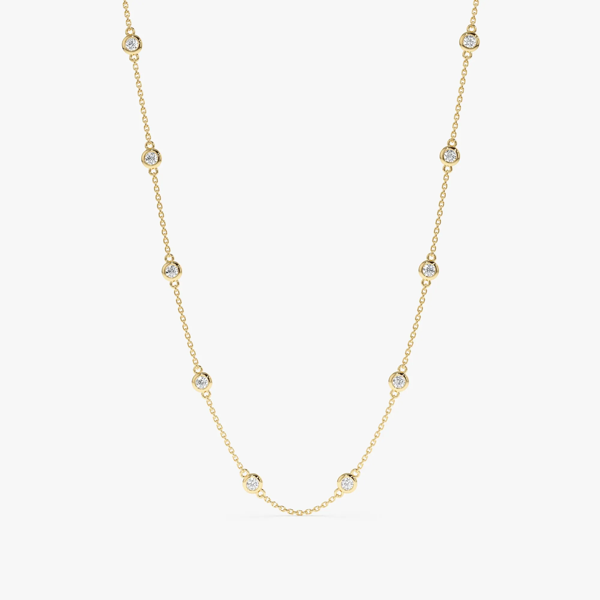 Dainty Multi Diamond By The Yard Necklace, Acacia