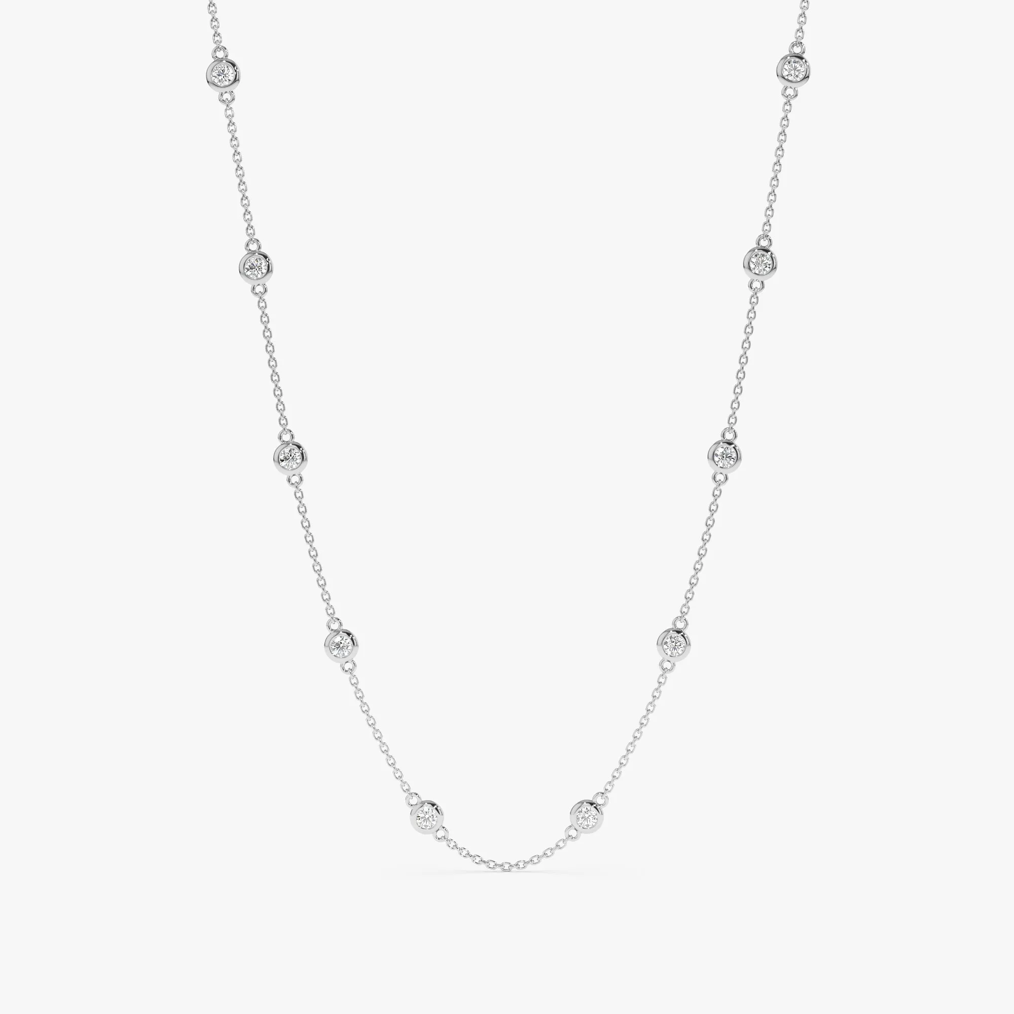 Dainty Multi Diamond By The Yard Necklace, Acacia