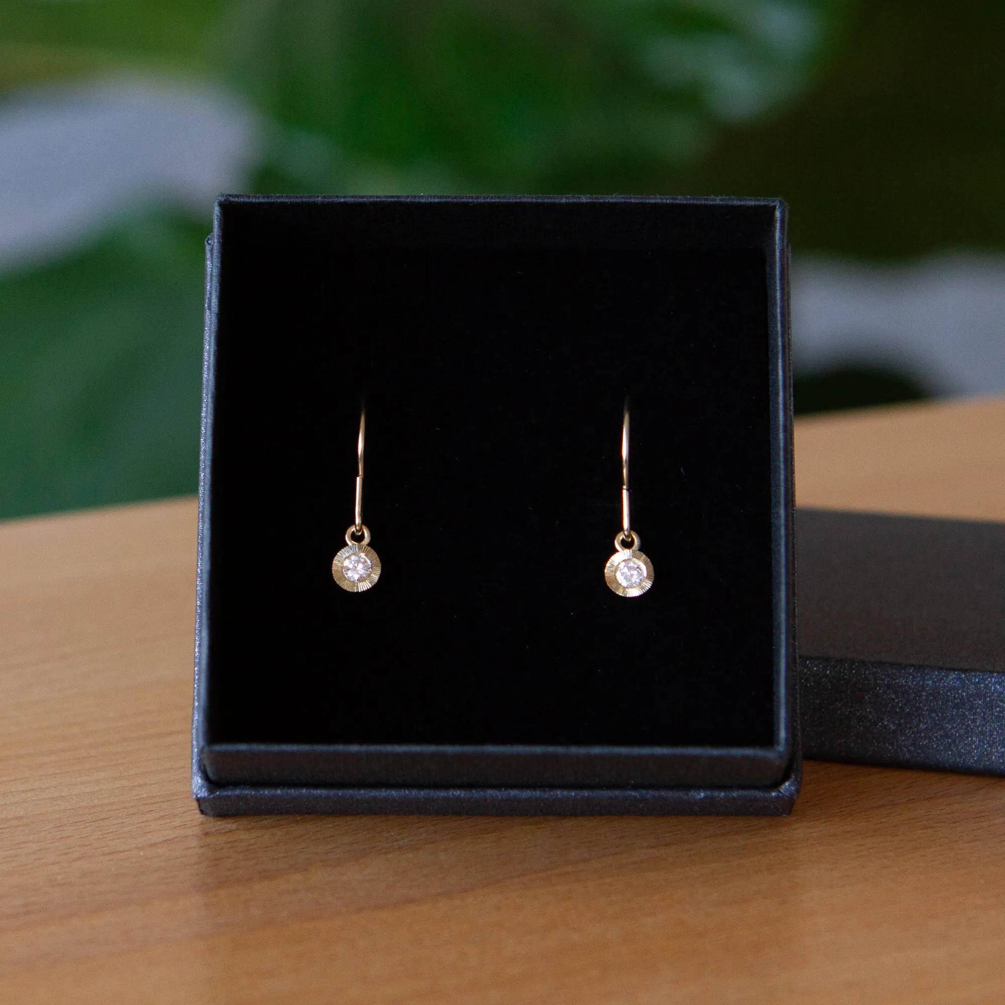 Diamond Aurora Dangle Earrings in Yellow Gold