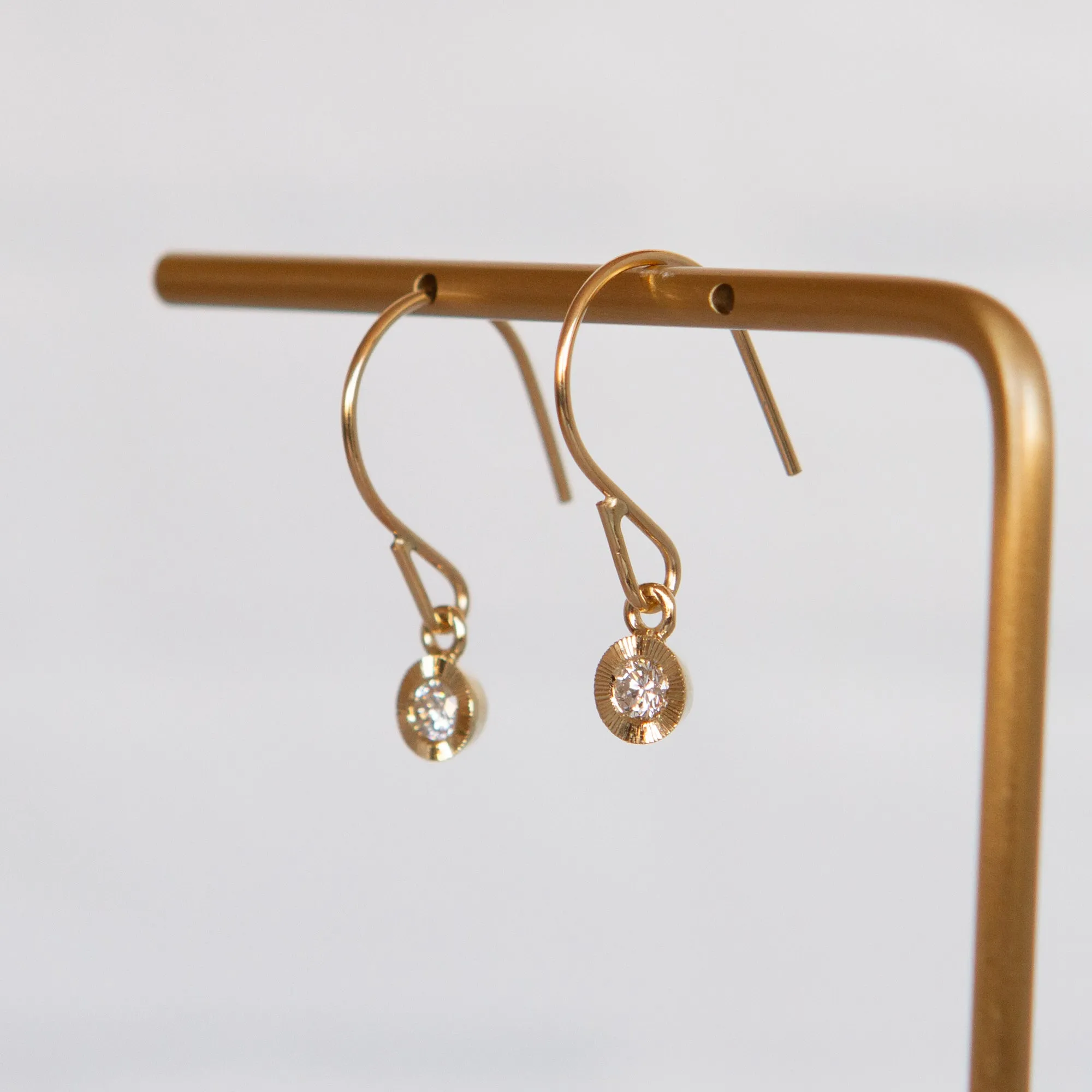 Diamond Aurora Dangle Earrings in Yellow Gold