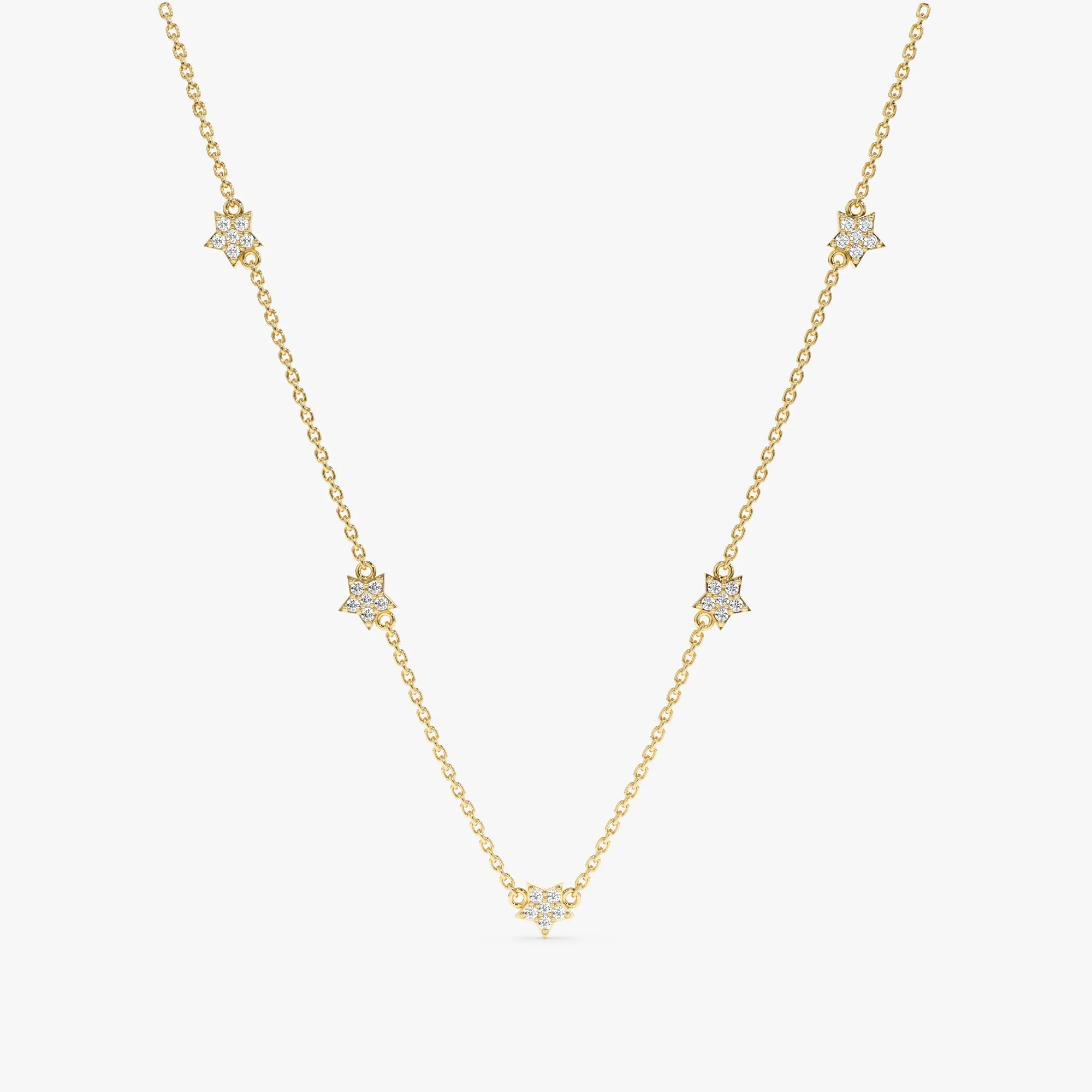 Diamond Star Station Necklace, Polaris