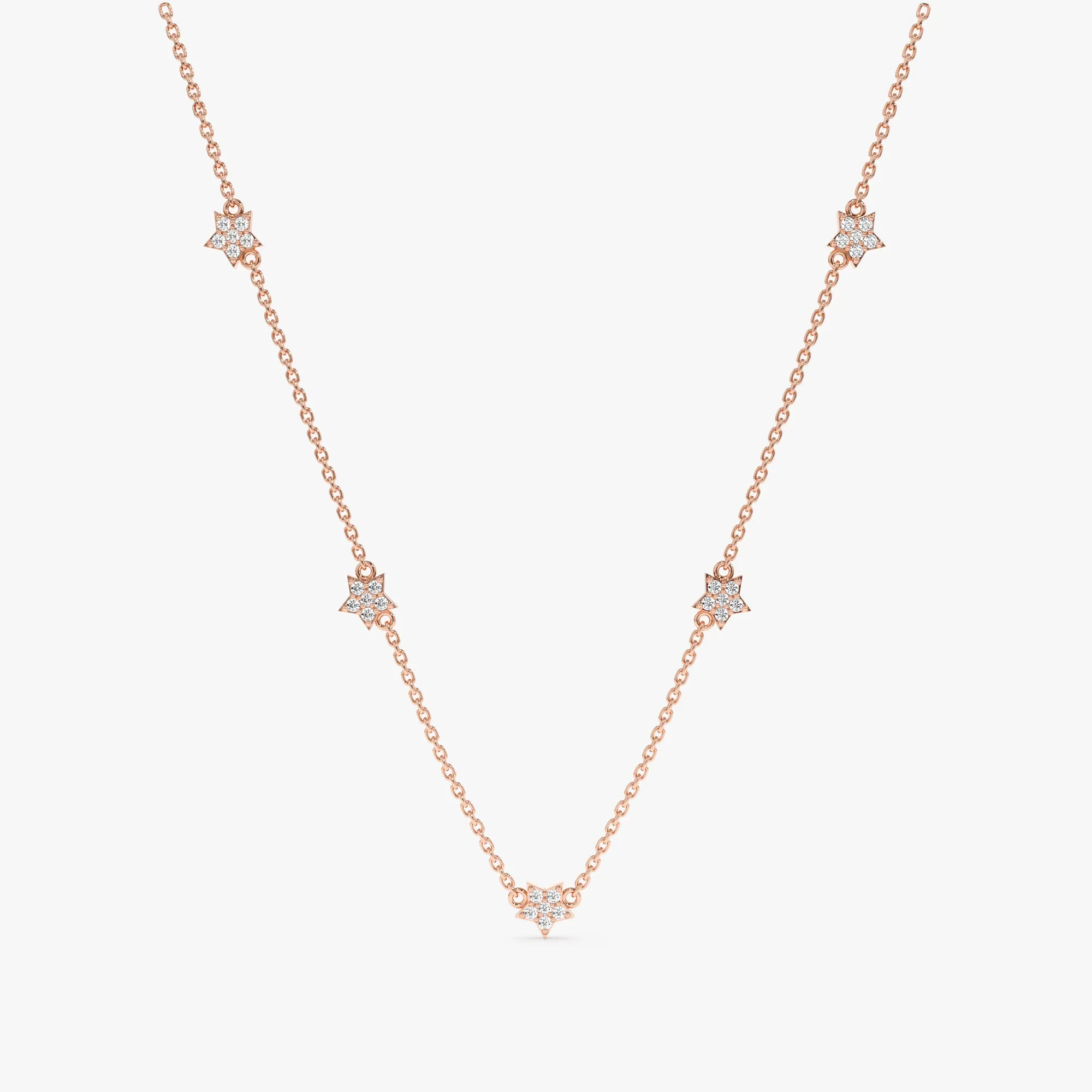 Diamond Star Station Necklace, Polaris