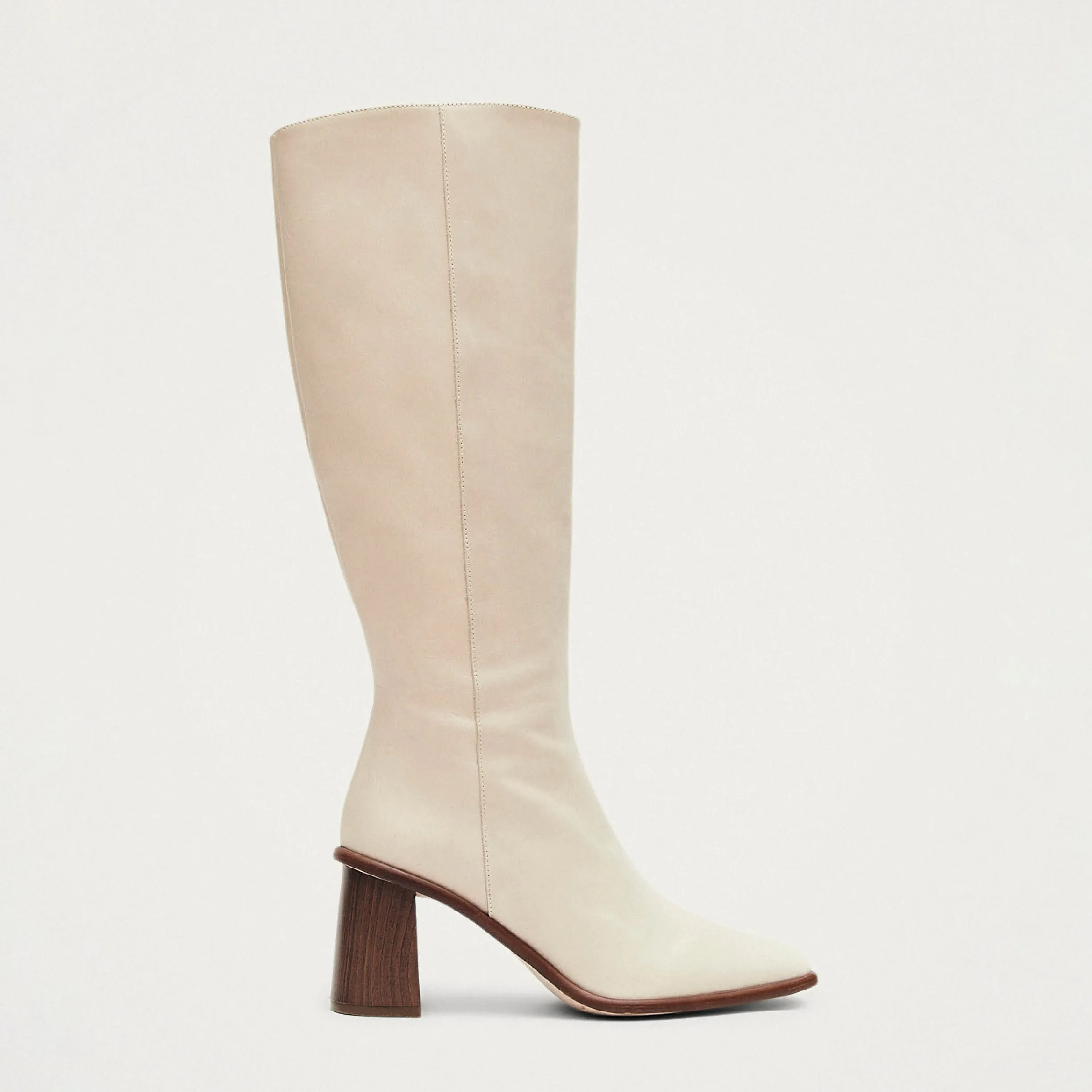 East Cream Leather Boots