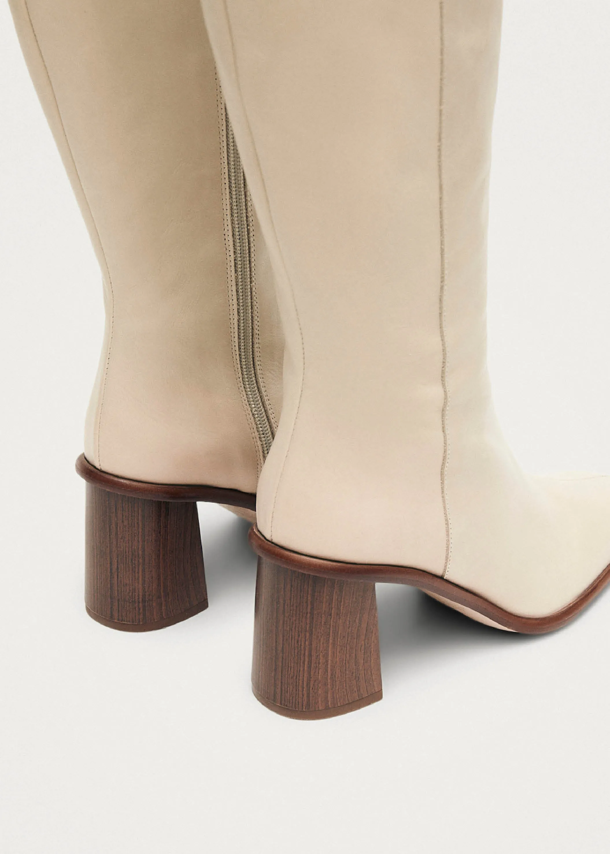 East Cream Leather Boots