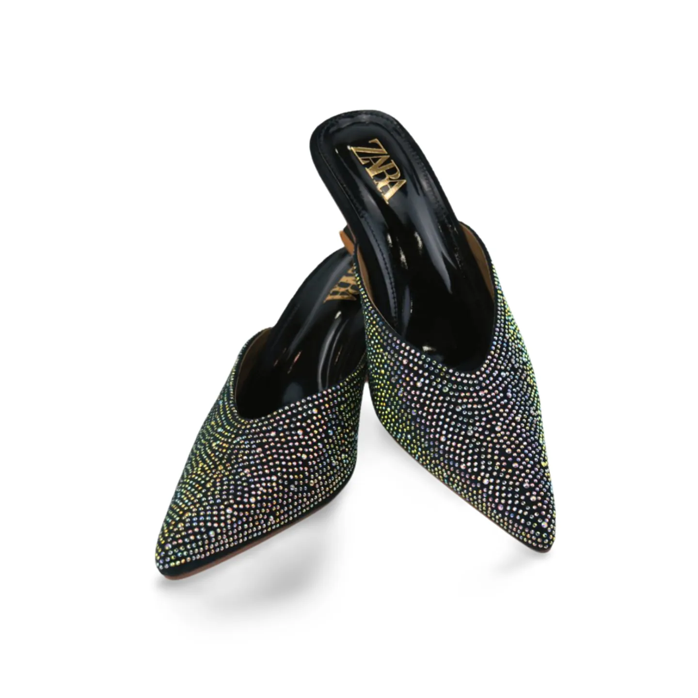 Elegant Rhinestone Embellished knife Mules