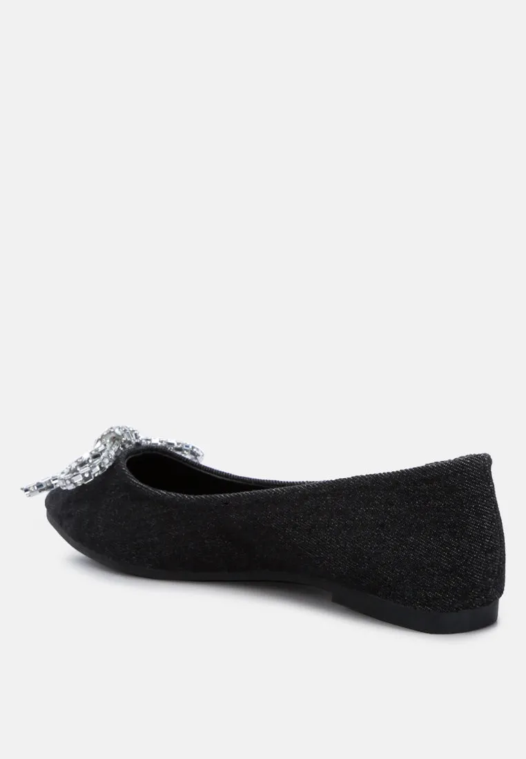 Ellerby Embellished Bow Detail Ballet Flats