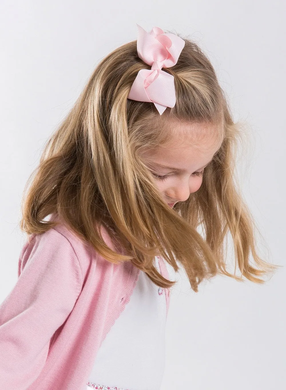 Extra Large Bow Hair Clip in Powder Pink