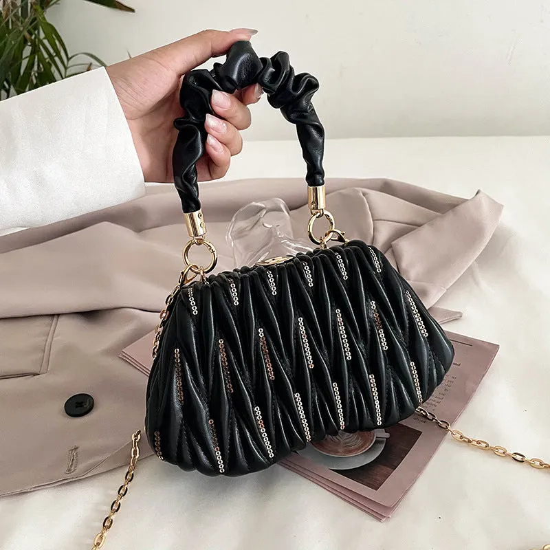 Fashion Chain Pleated Portable Messenger Women's Bag