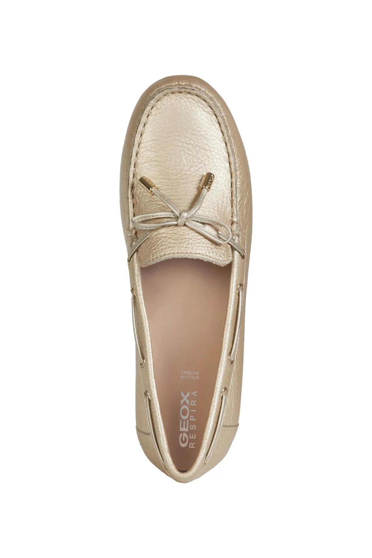 Geox Ladies Leelyan Pale Gold Metallic Loafer