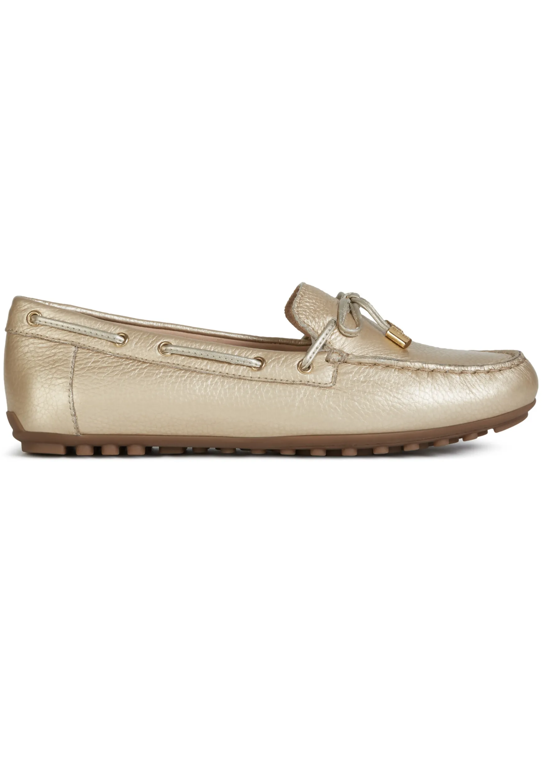 Geox Ladies Leelyan Pale Gold Metallic Loafer