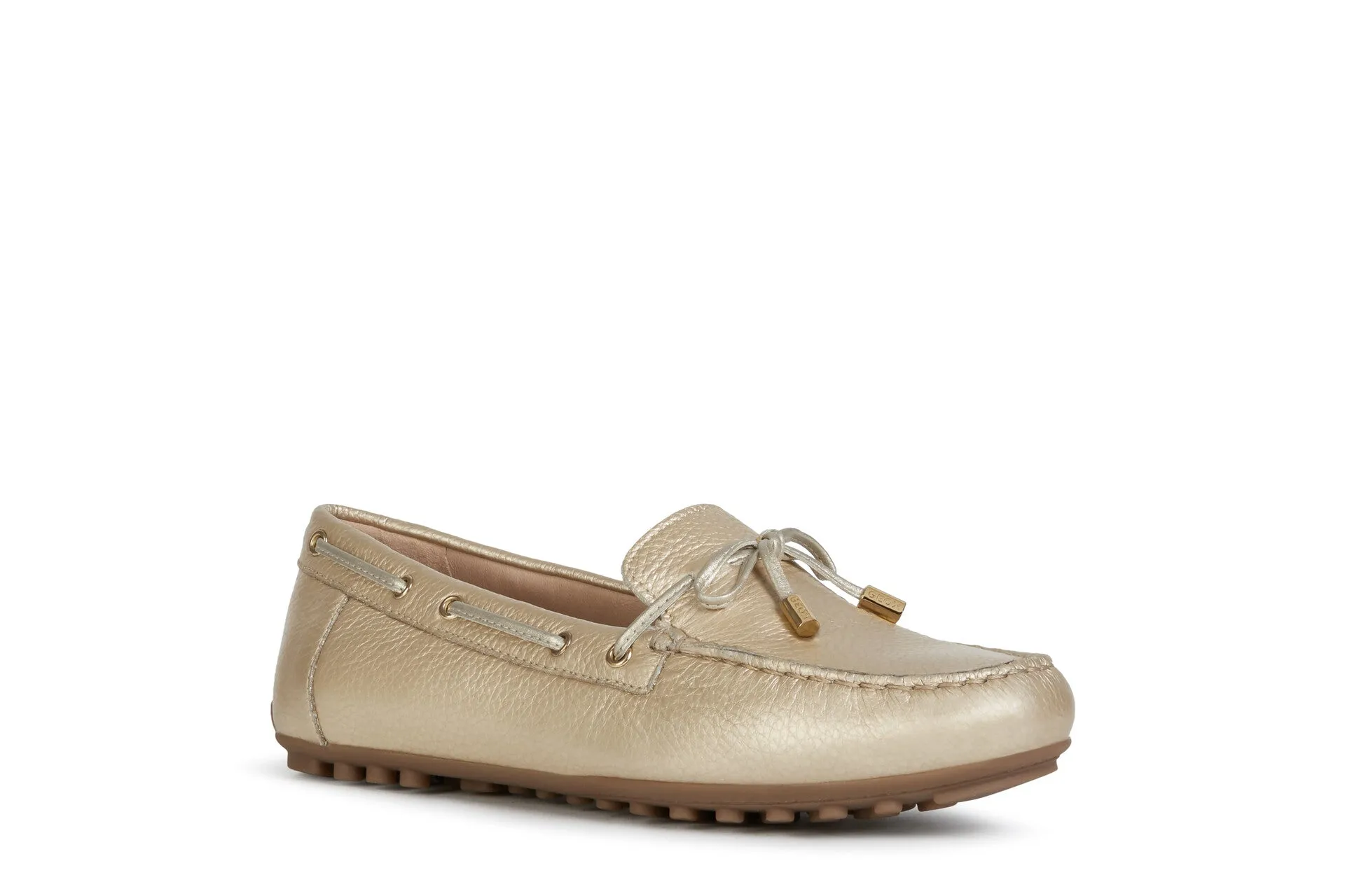 Geox Ladies Leelyan Pale Gold Metallic Loafer