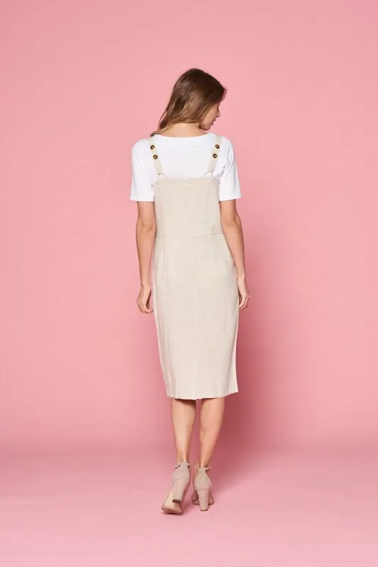 Grace Overall Dress in Oatmeal