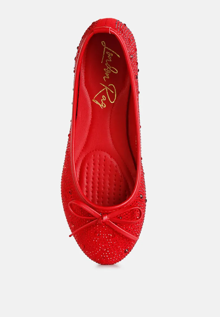 Hosana Rhinestones And Stud Embellished Ballet Flats