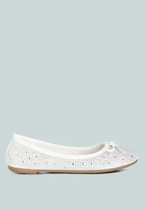 Hosana Rhinestones And Stud Embellished Ballet Flats