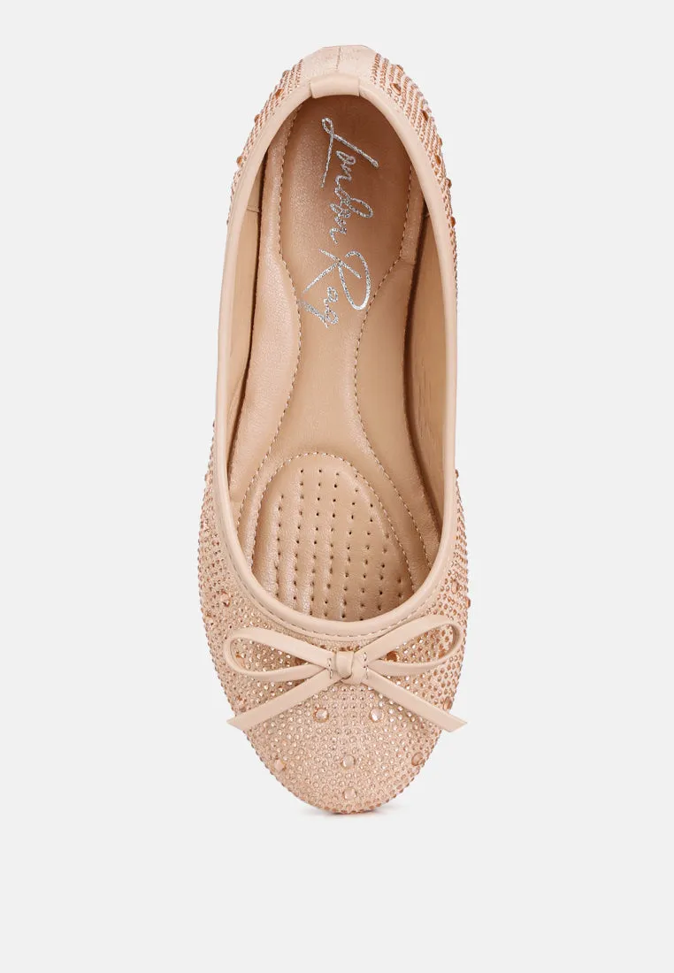 Hosana Rhinestones And Stud Embellished Ballet Flats