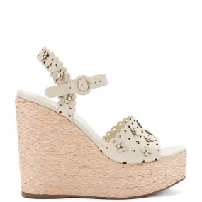 Jasmine Wedge In Ivory Leather