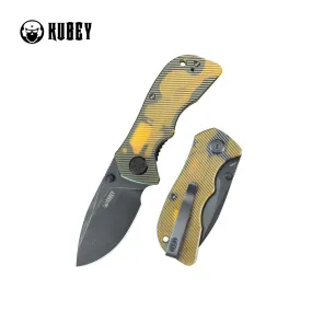 KUBEY Karaji Liner Lock Dual Thumb Studs Open Folding Pocket Knife Ultem Handle 2.56 Blackwash 14C28N KU180M