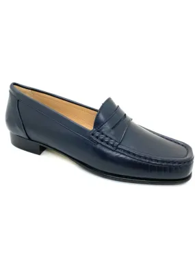 Leather Low Heel Moccasin Loafer