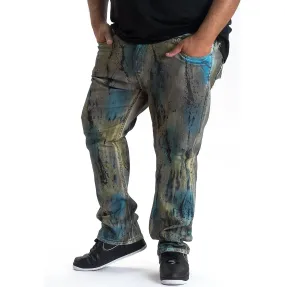 M1710 Makobi Paint Splatter Jeans - Navy