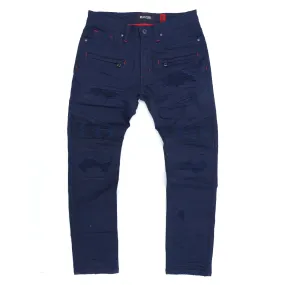 M1926 - Makobi Core Denim Biker Jeans - Navy