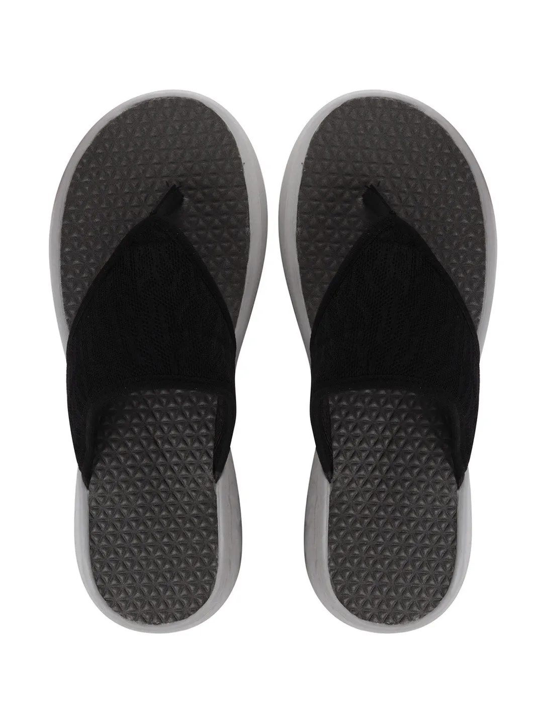 Men Black Casual Slip-On Flip-Flops