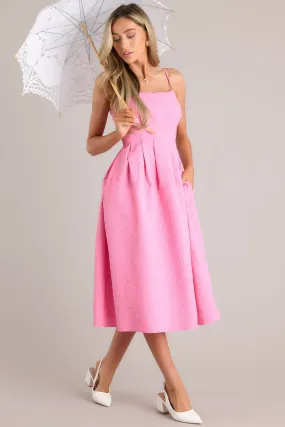 Midnight Melodies Pink Midi Dress