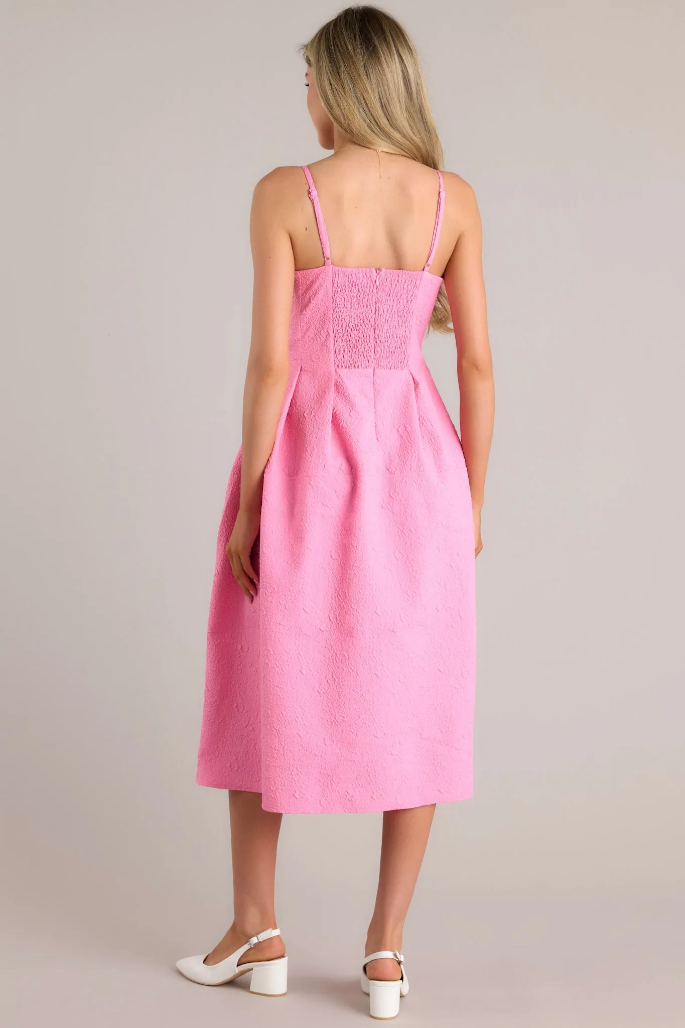 Midnight Melodies Pink Midi Dress