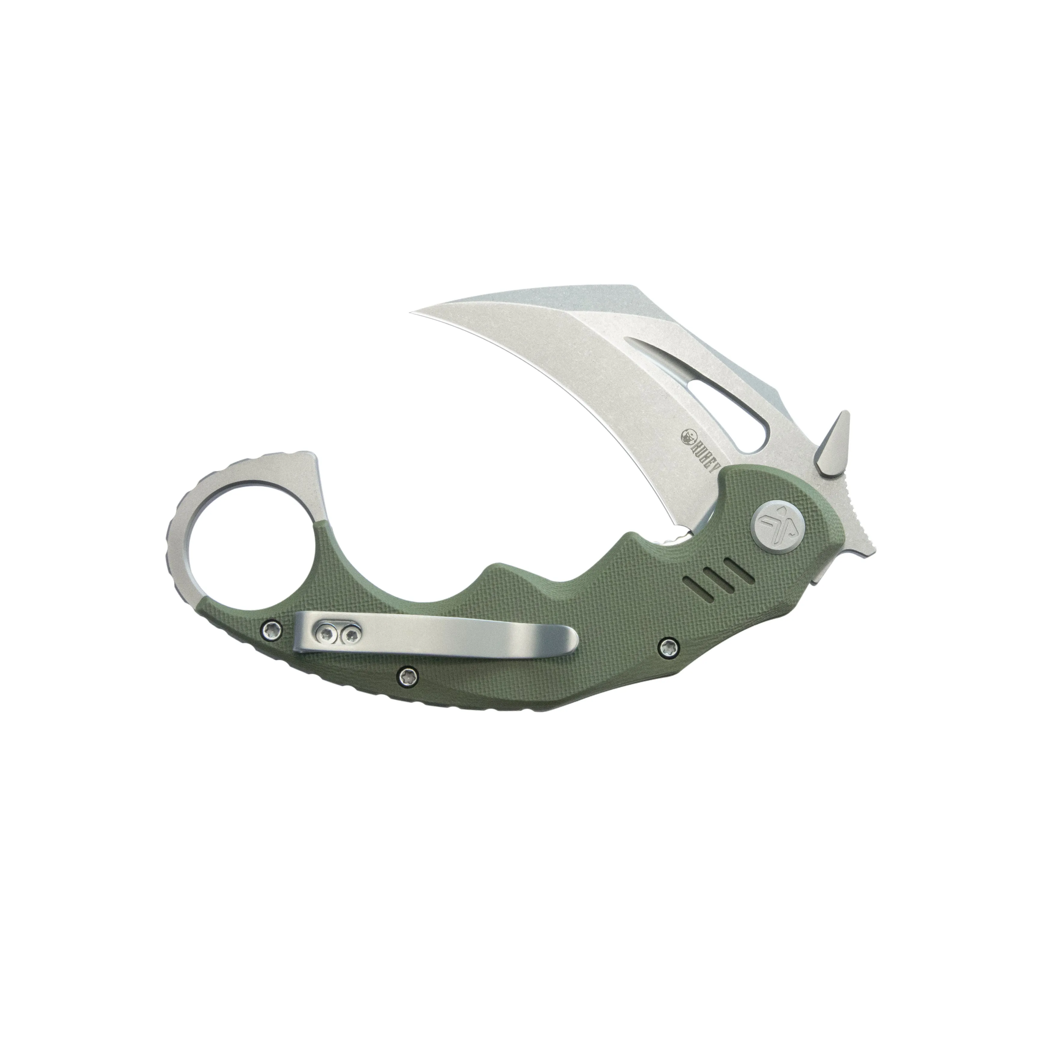 Mini Wrath Karambit Folding Knife Green G-10 Handle 2.44 Beadblast 14C28N Blade KU262B