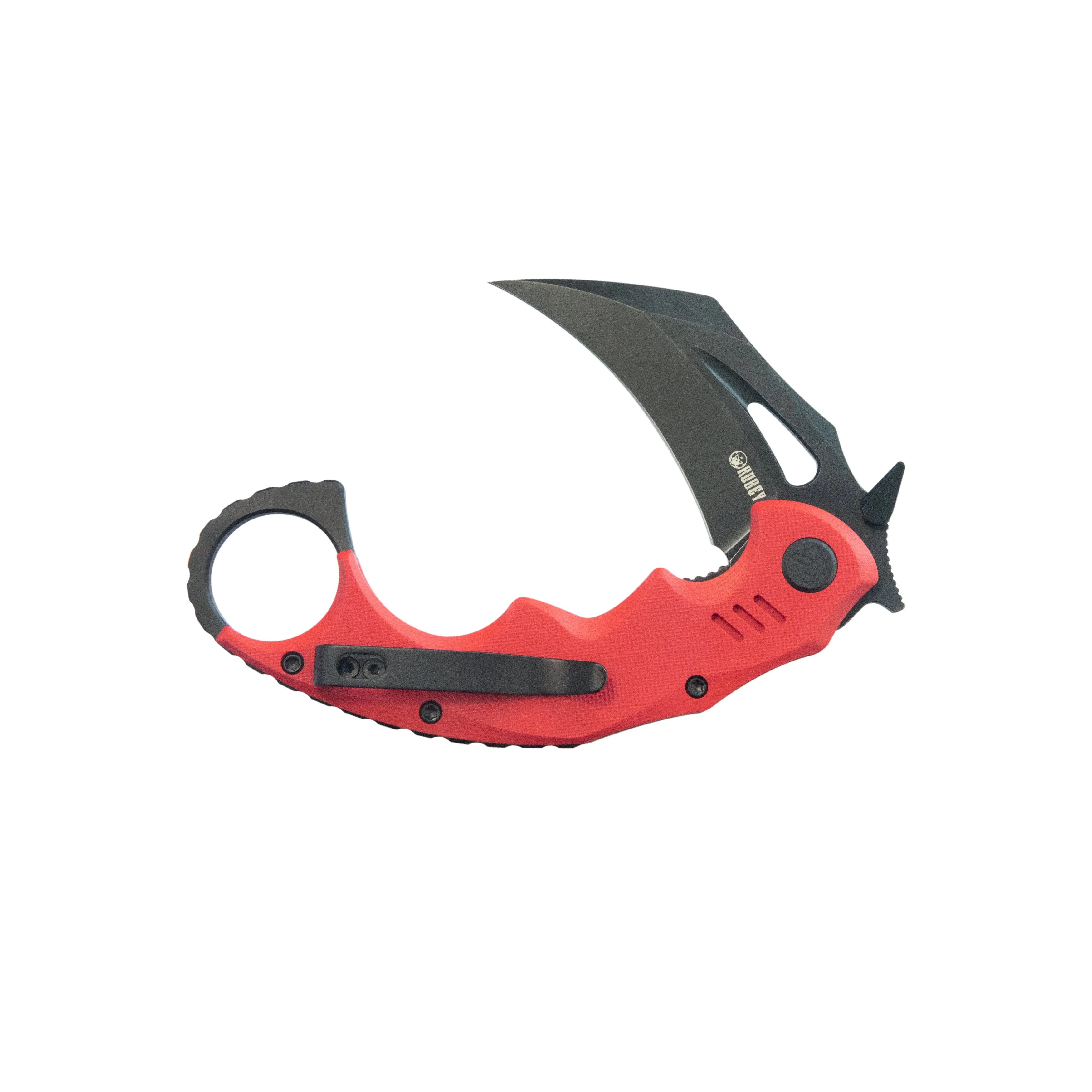 Mini Wrath Karambit Folding Knife Red G-10 Handle 2.44 Blackwash 14C28N Blade KU262H