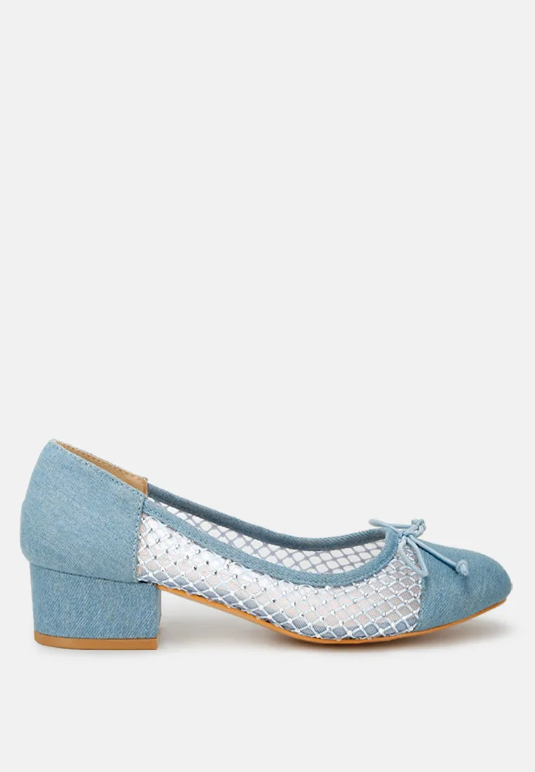 Orami Rhinestone Detail Denim Ballerinas