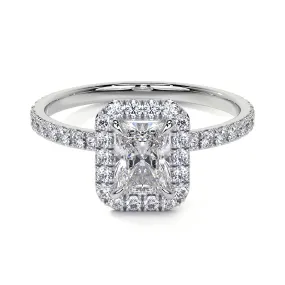 Radiant Cut Cluster Diamond Ring with Halo