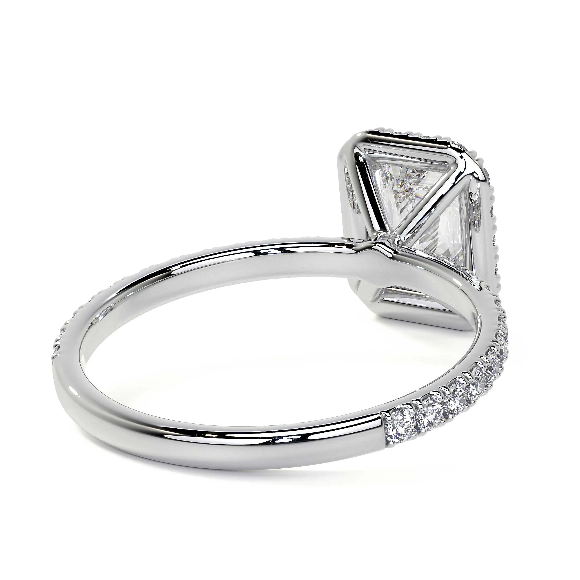 Radiant Cut Cluster Diamond Ring with Halo