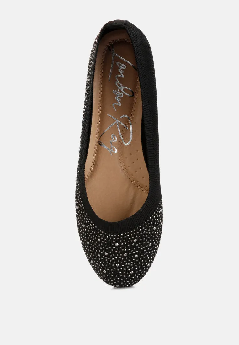 Rhinestones Embellished Ballet Flats By Ruw