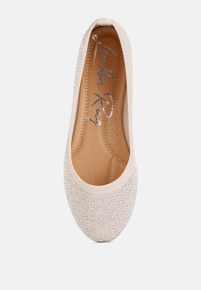 Rhinestones Embellished Ballet Flats By Ruw