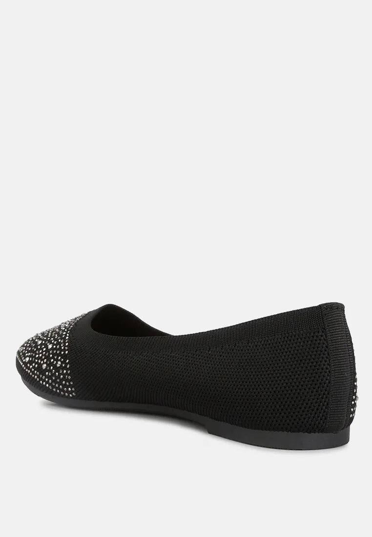 Rhinestones Embellished Ballet Flats By Ruw