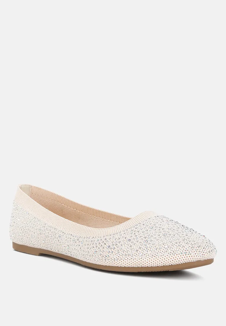 Rhinestones Embellished Ballet Flats By Ruw