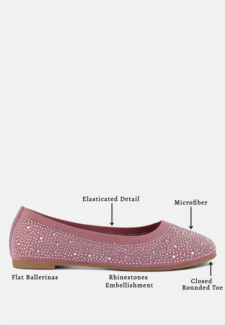 Rhinestones Embellished Ballet Flats By Ruw