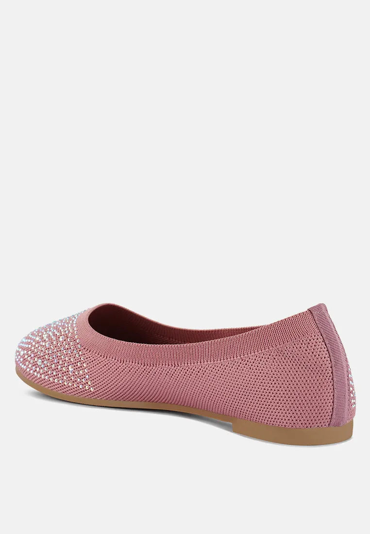 Rhinestones Embellished Ballet Flats By Ruw