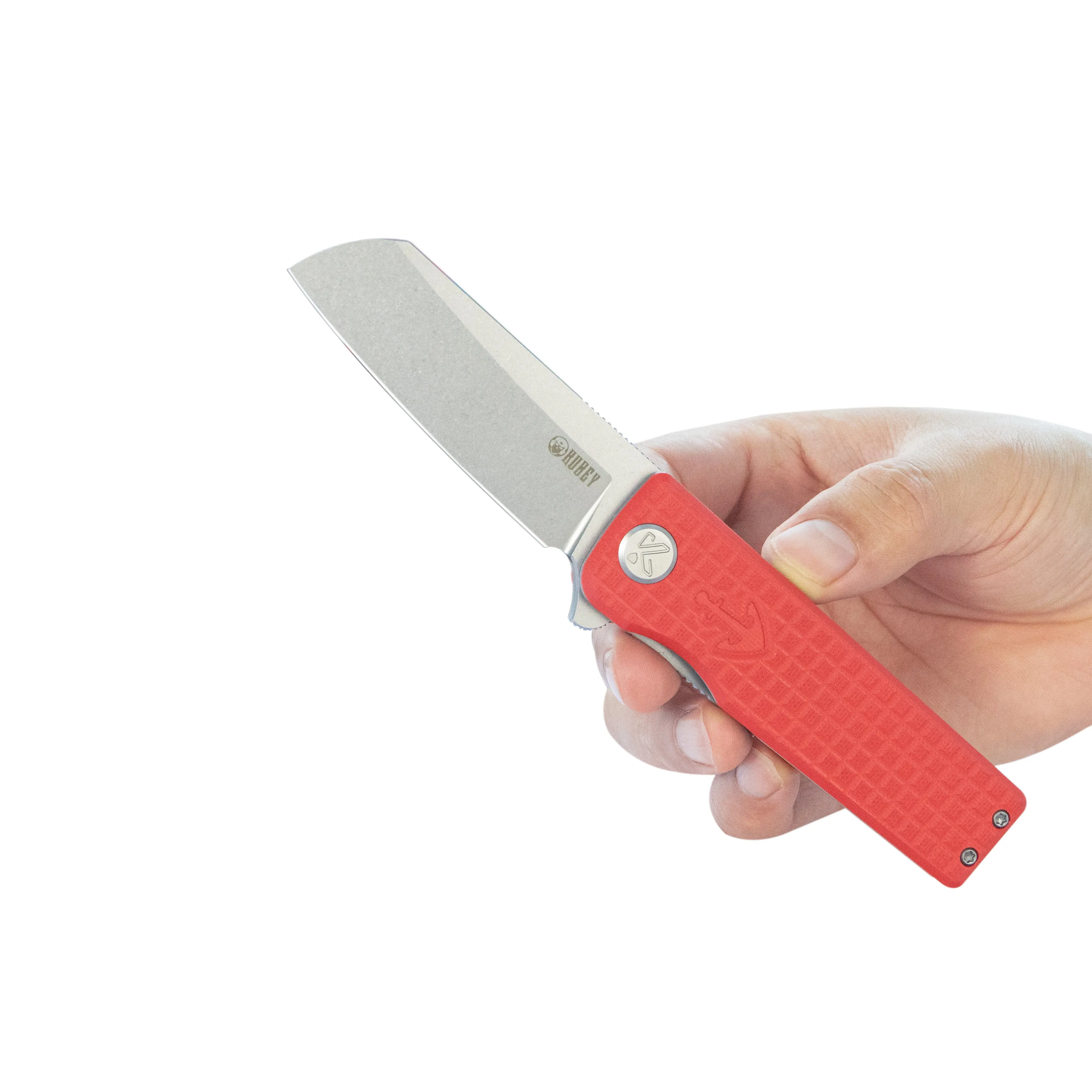 Sailor Liner Lock Flipper Outdoor Folding Knife Red G10 Handle 3.11 Stonewash 14C28N Blade KU317L