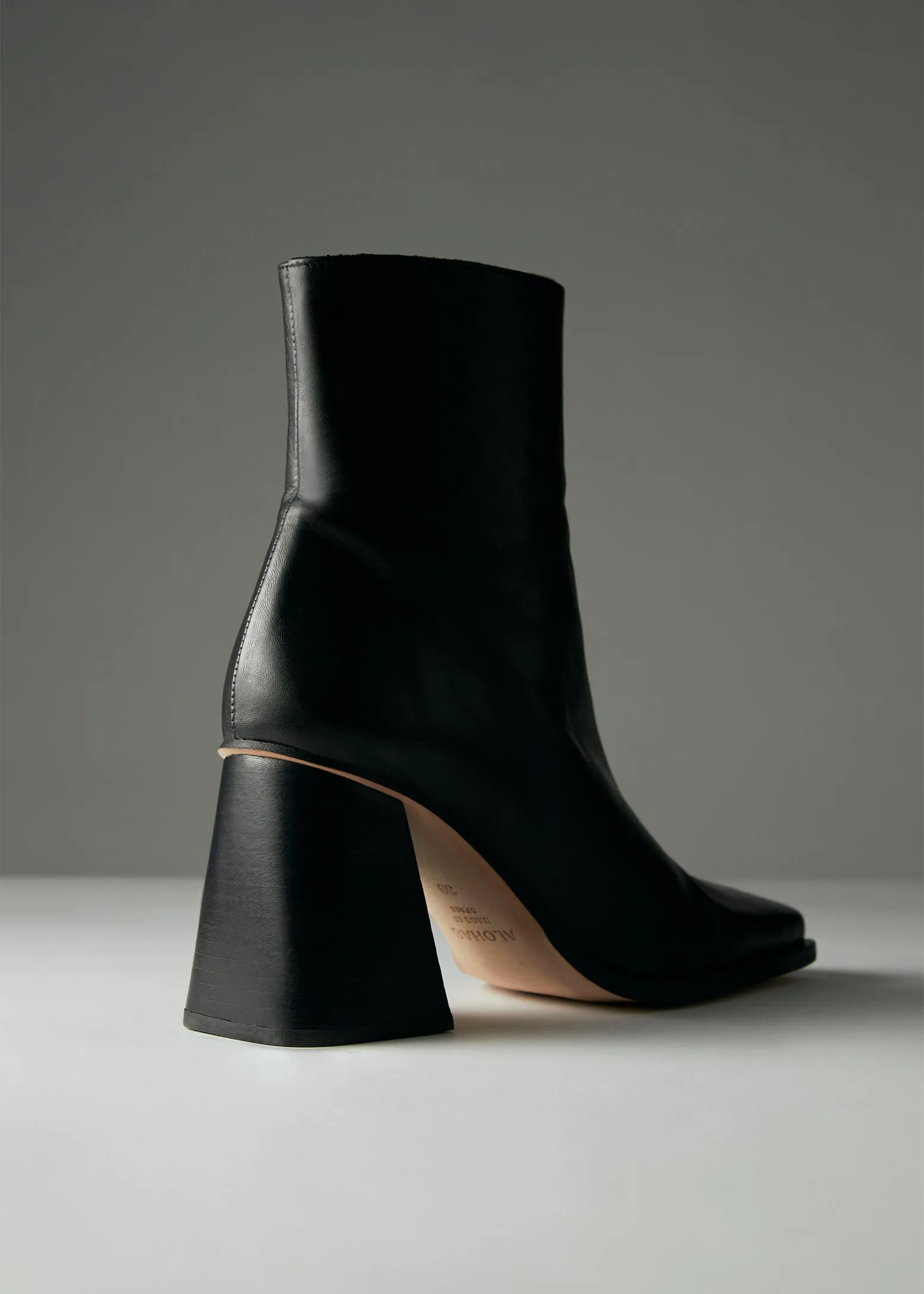 South Black Leather Ankle Boots