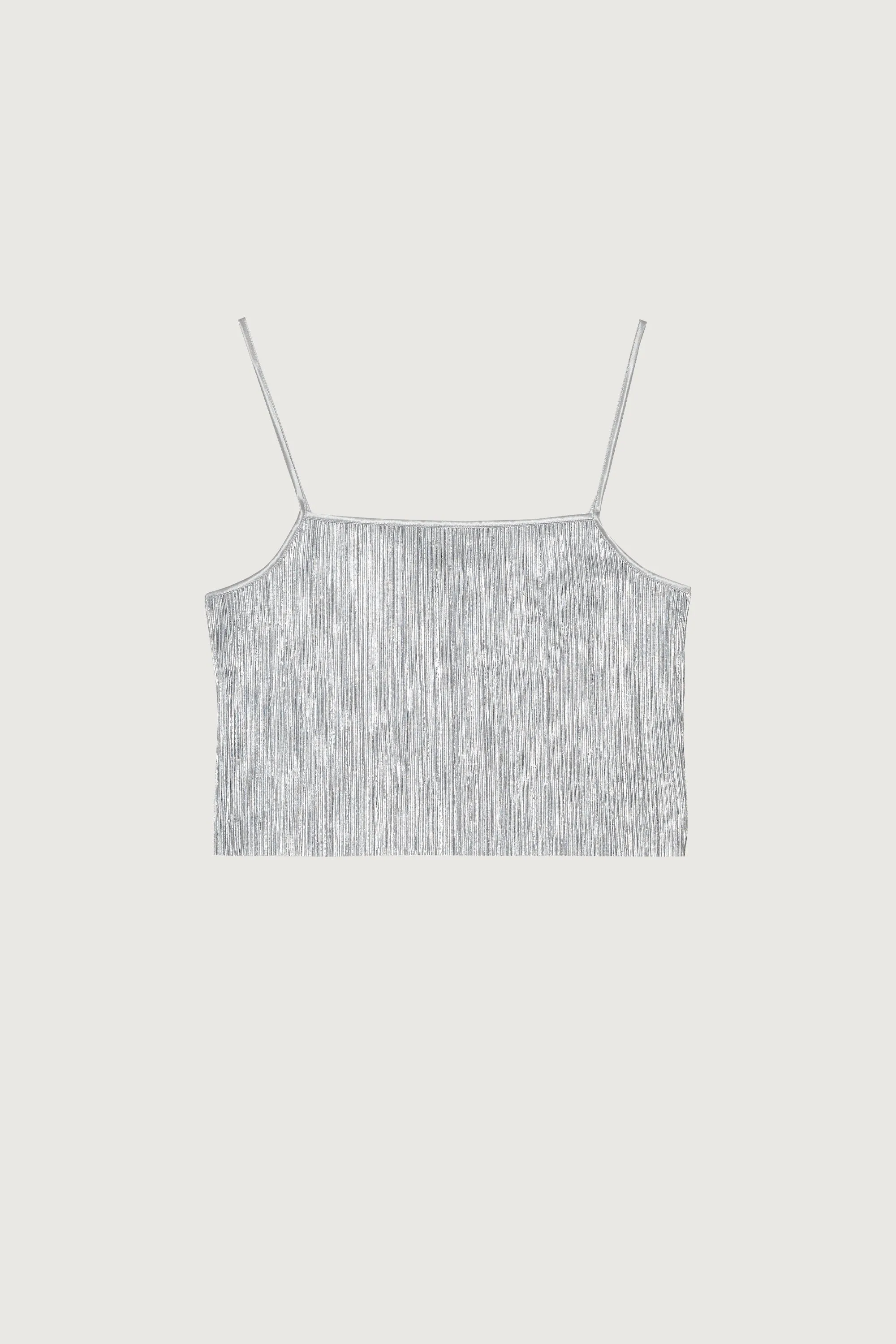 SPARKLY PLEATED TANK TOP