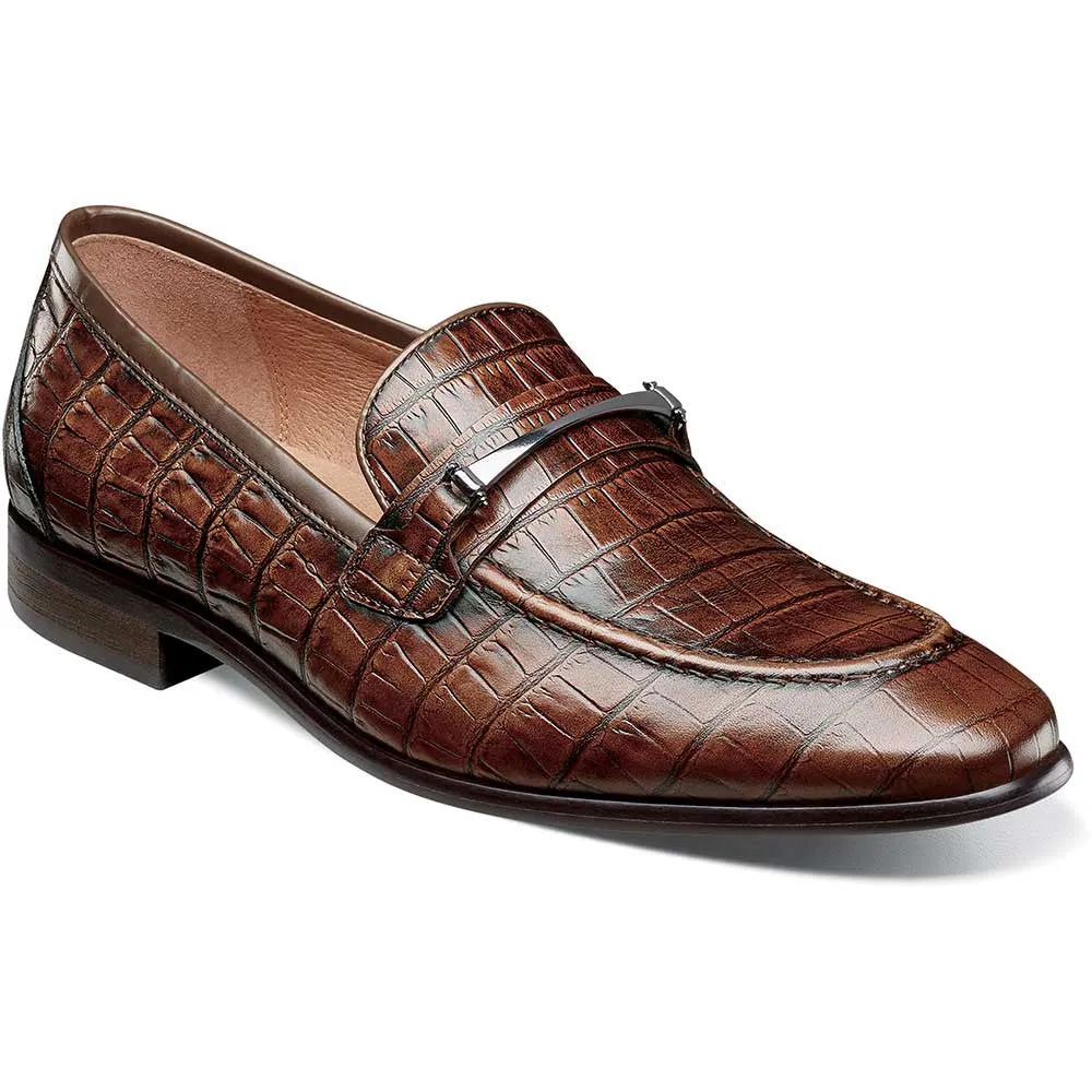 Stacy Adams Cognac FERDINAND Moc Toe Bit Slip On Shoes