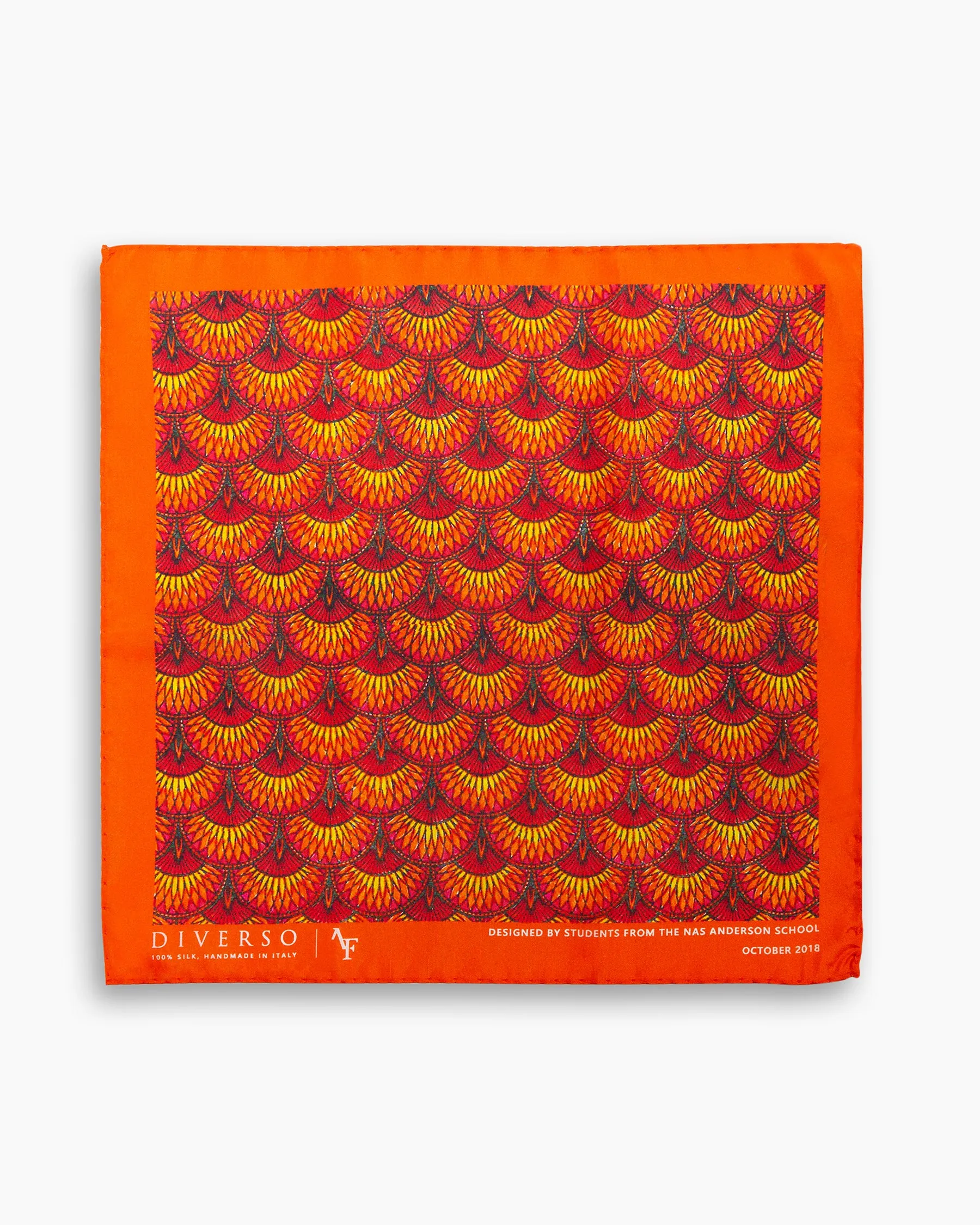 Sunset Anderson Hand-Rolled Printed Silk Pocket Square